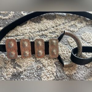 Vintage faux 80 belt , studded size small to large . Art to wear one of a kind.